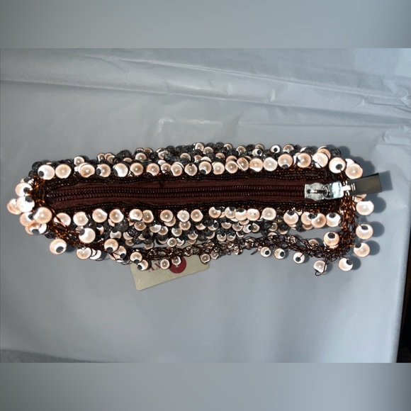 Lexy Unique Copper Beaded & Wire Small Handmade Evening Handbag - Picture 13 of 15